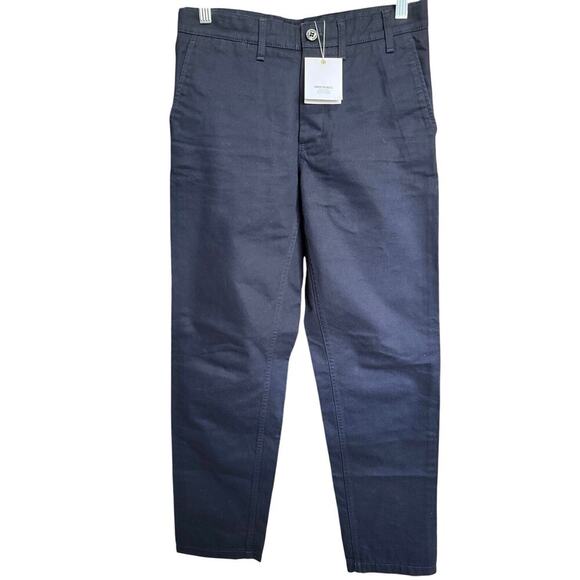Norse Project New Aros Heavy Chino Pants Straight Leg Mid Rise Dark Navy Size 28 - Picture 7 of 16